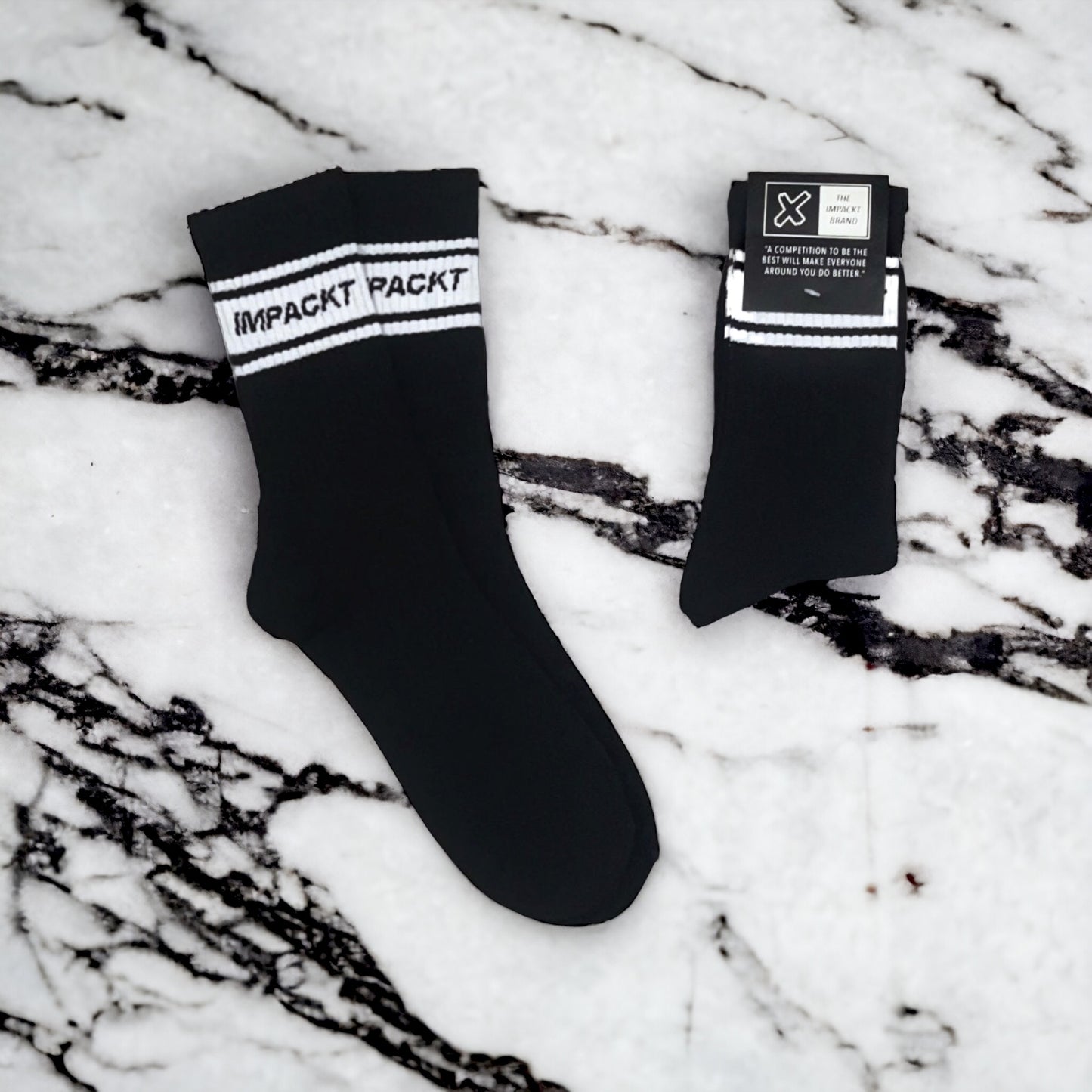 Signature Athletic Crew Socks - Black