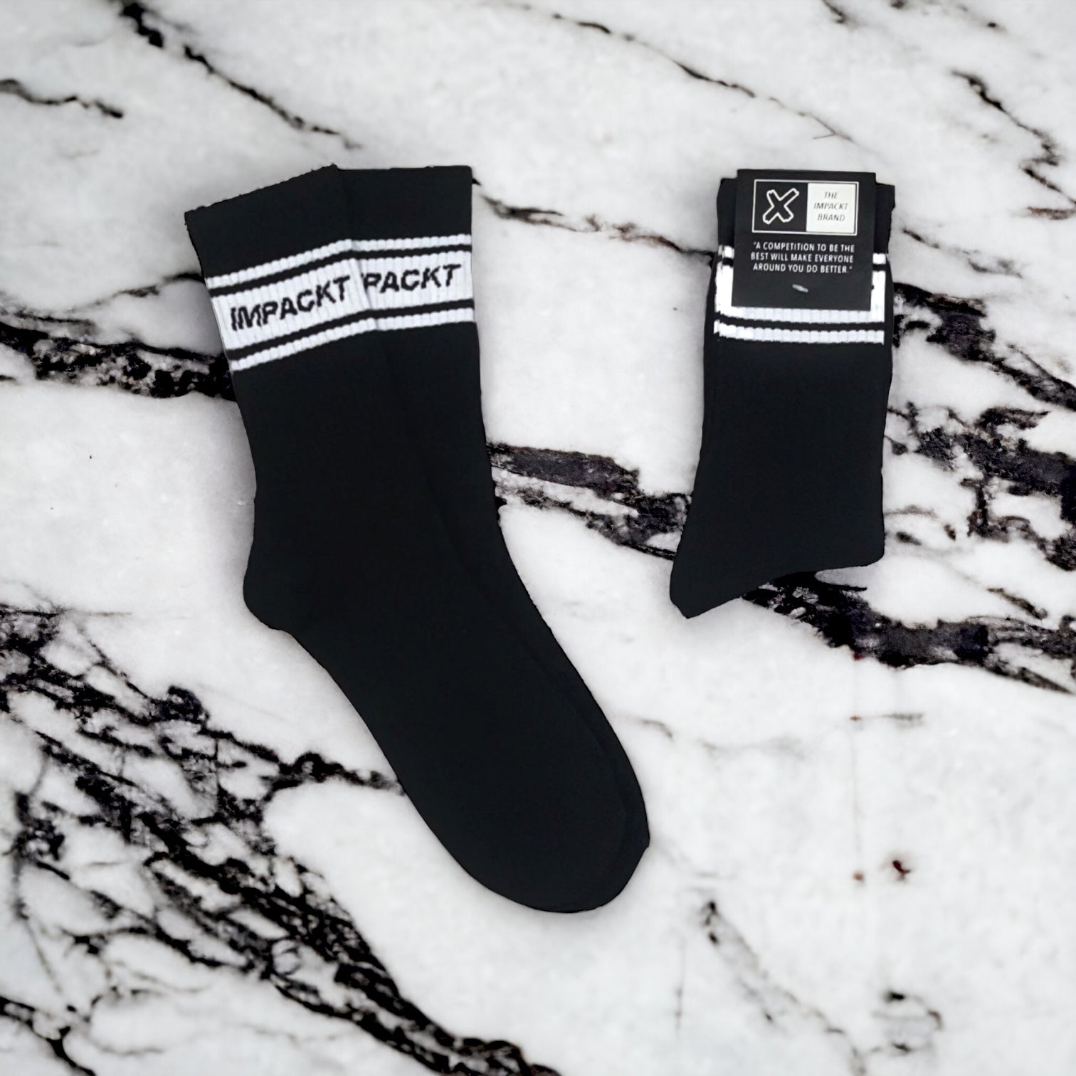 Signature Athletic Crew Socks - Black