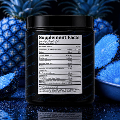 No Excuses Pre-Workout - Blue Pineapple